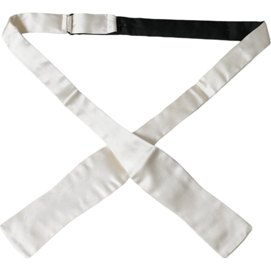 Dolce & Gabbana White Silk Slim Skinny Necktie Men Bow Tie Dolce & Gabbana