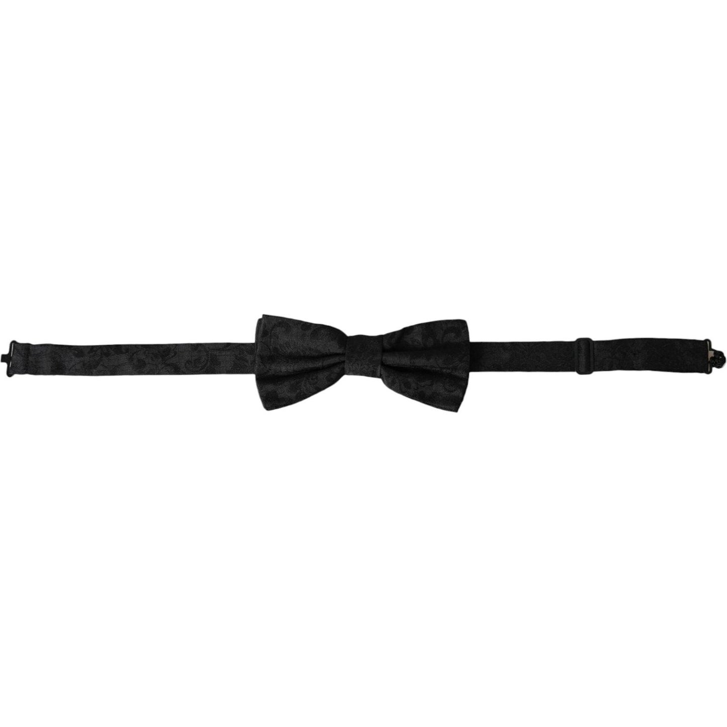 Dolce & Gabbana Black Silk Floral Adjustable Neck Men Bow Tie Dolce & Gabbana