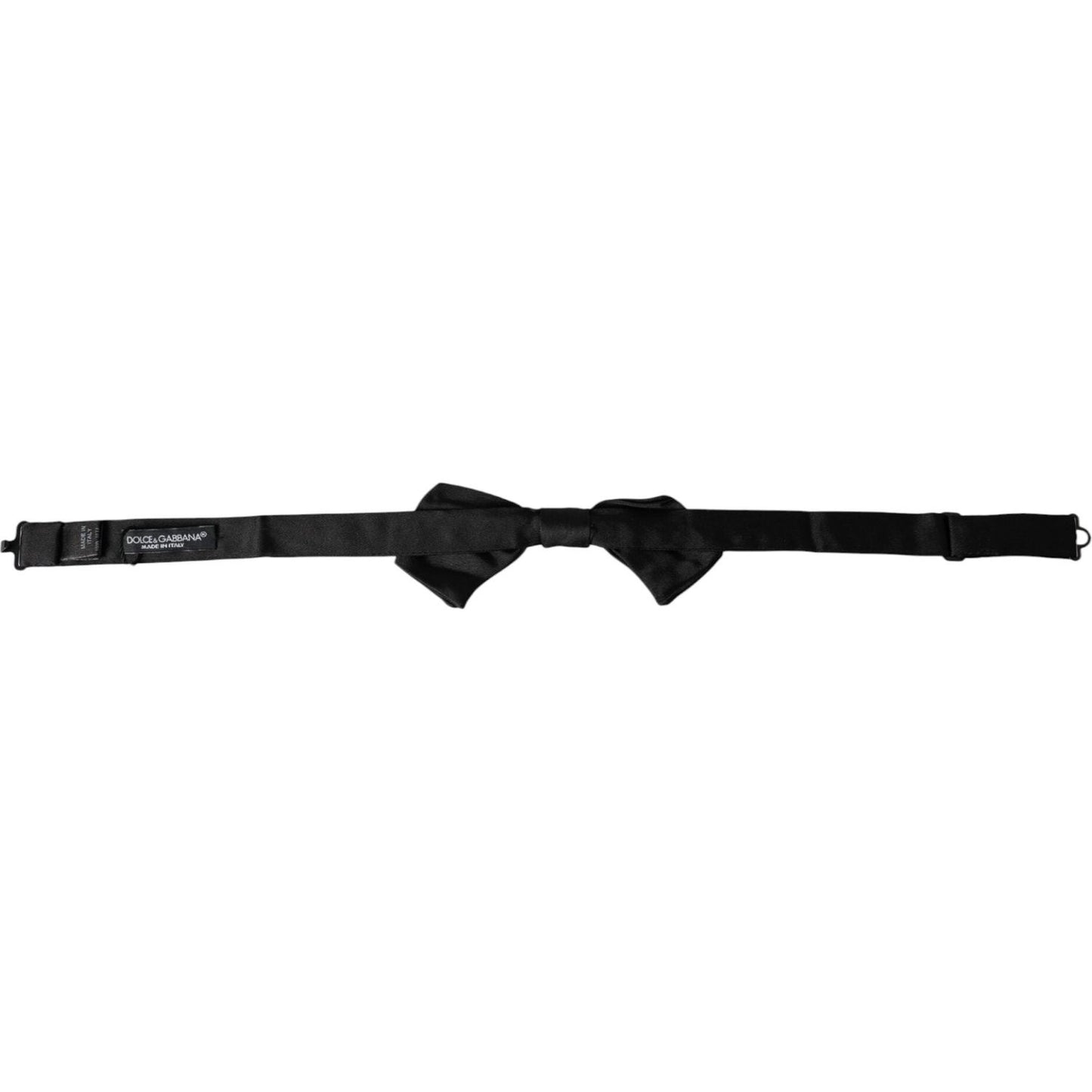 Dolce & Gabbana Black Satin Silk Adjustable Neck Men Bow Tie Dolce & Gabbana