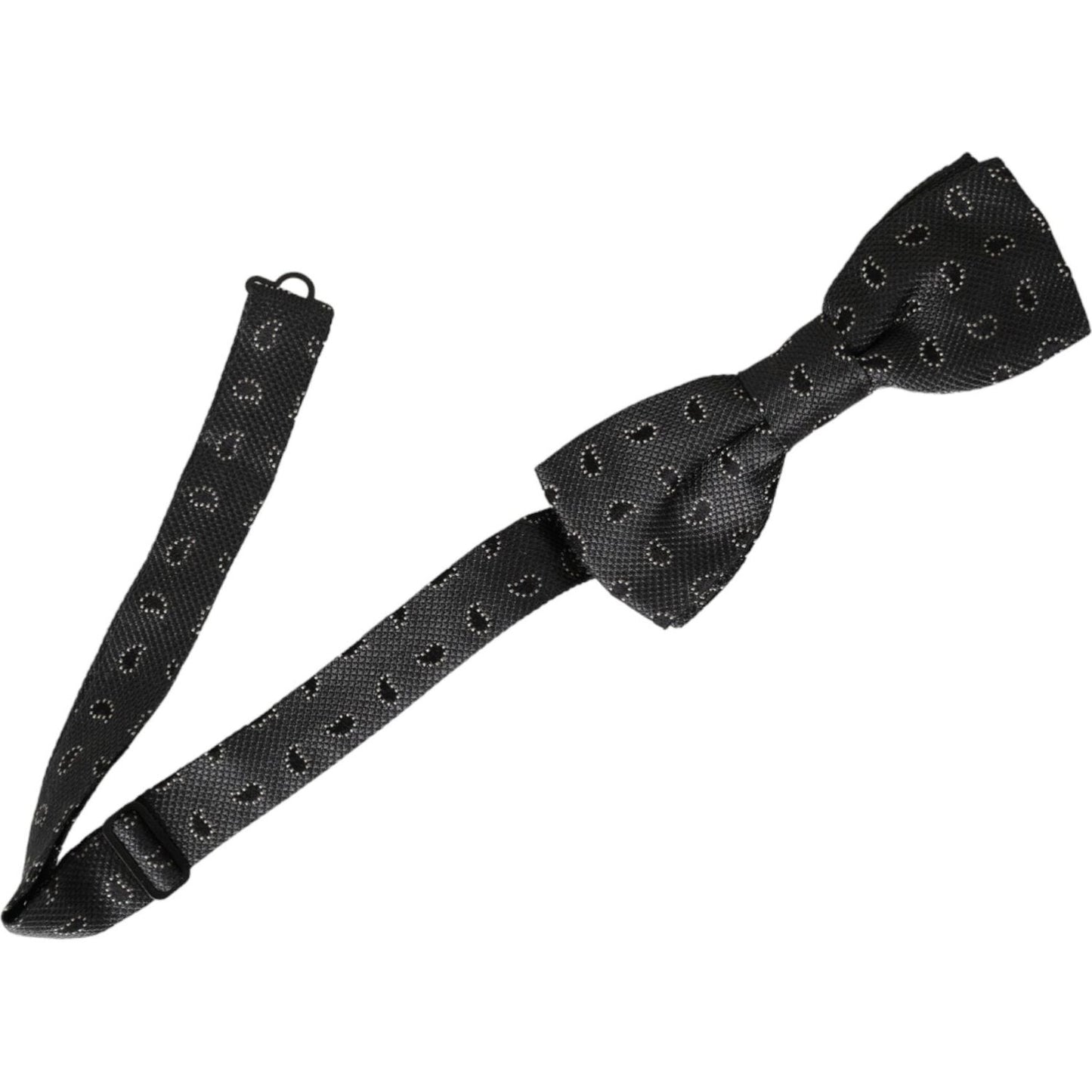 Dolce & Gabbana Black Silk Patterned Adjustable Neck Men Bow Tie Dolce & Gabbana