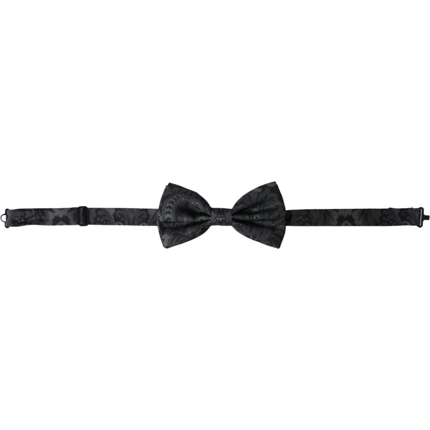 Dolce & Gabbana Dark Gray Silk Patterned Adjustable Men Bow Tie Dolce & Gabbana