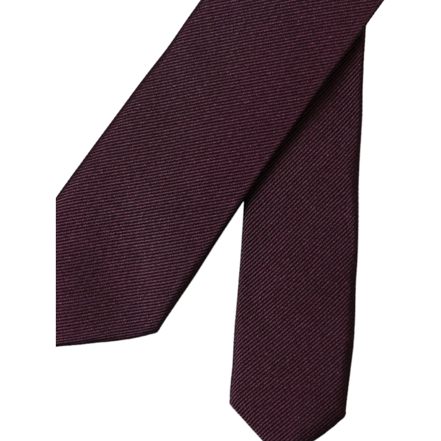 Dolce & Gabbana Bordeaux Solid 100% Silk Adjustable Men Tie Dolce & Gabbana