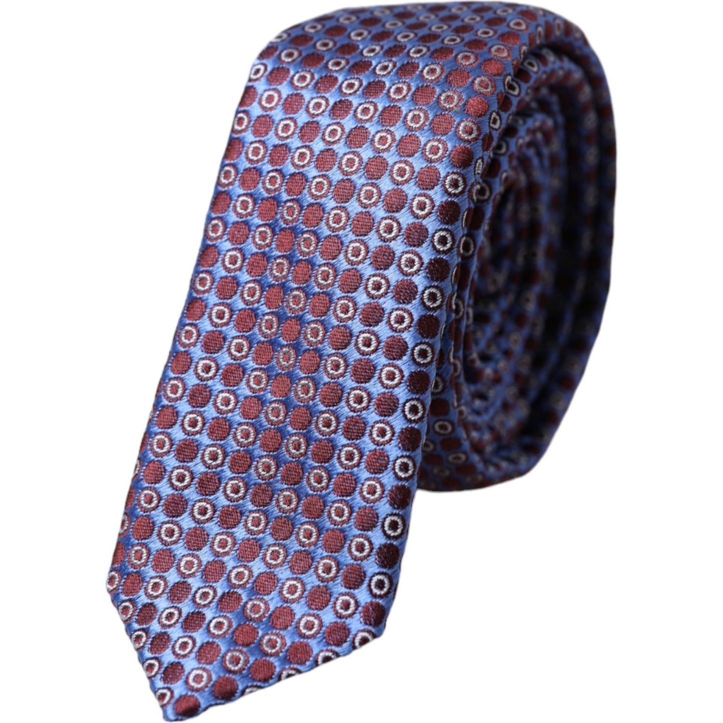 Dolce & Gabbana Blue Purple Patterned Silk Adjustable Men Tie