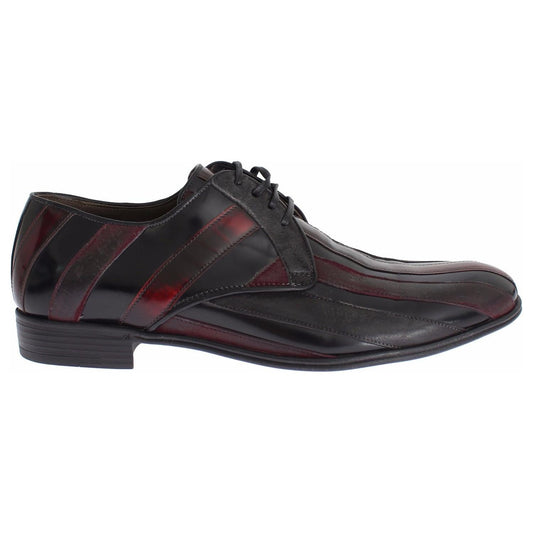 Dolce & Gabbana Black Bordeaux Leather Dress Formal Shoes Dress Shoes