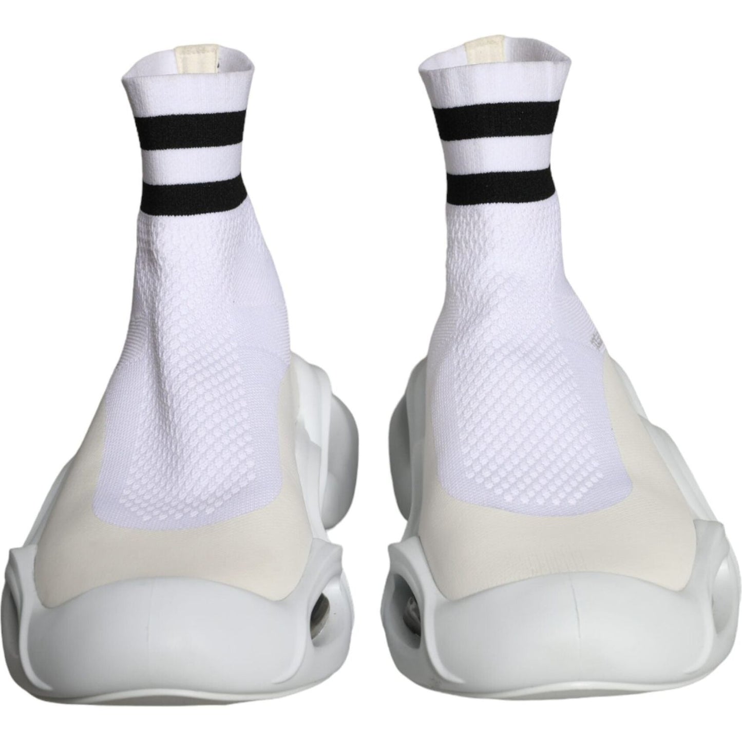 Dolce & Gabbana White Black Slip On Wave Socks Sneakers Shoes Dolce & Gabbana