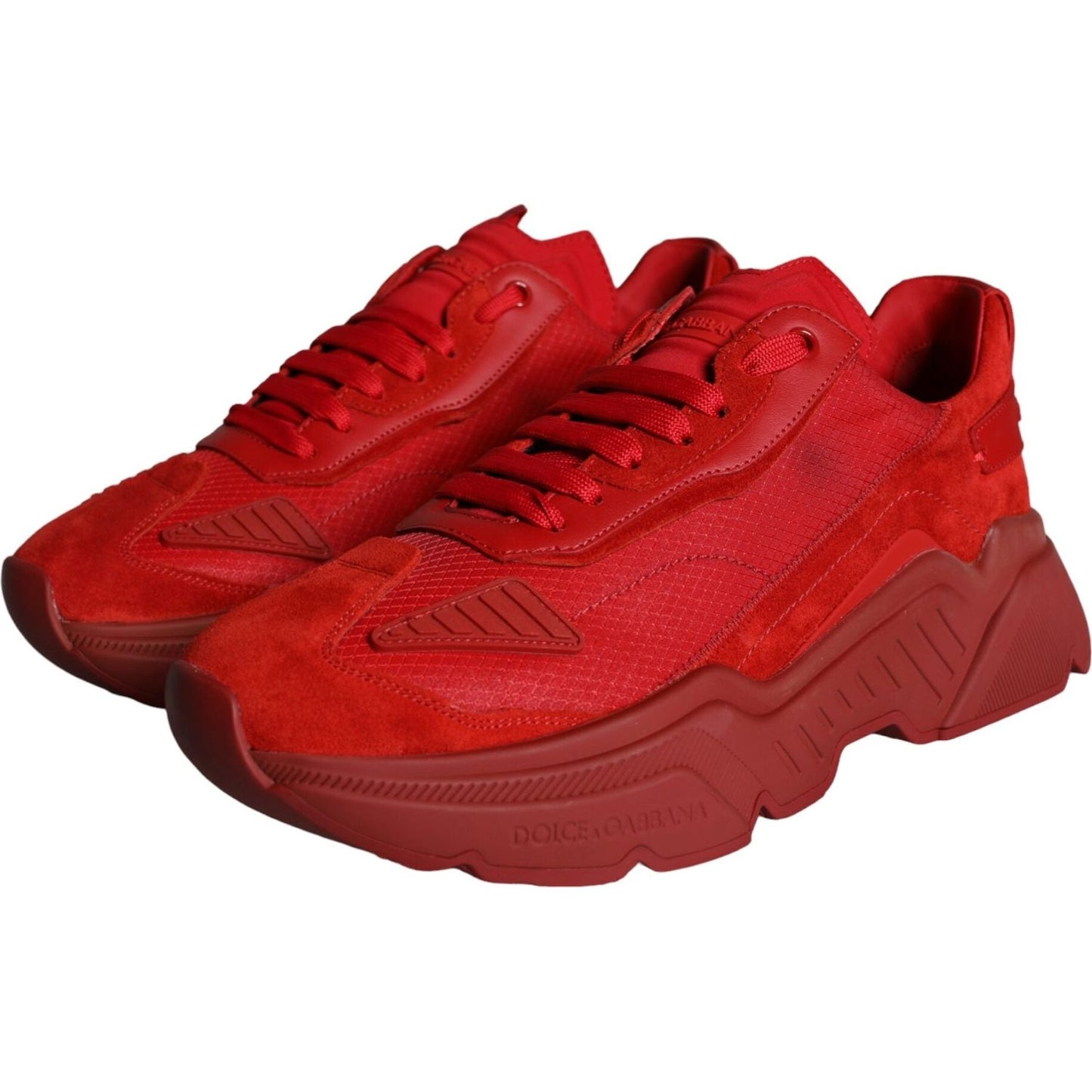 Dolce & Gabbana Red Leather Daymaster Low Top Sneakers Shoes Dolce & Gabbana