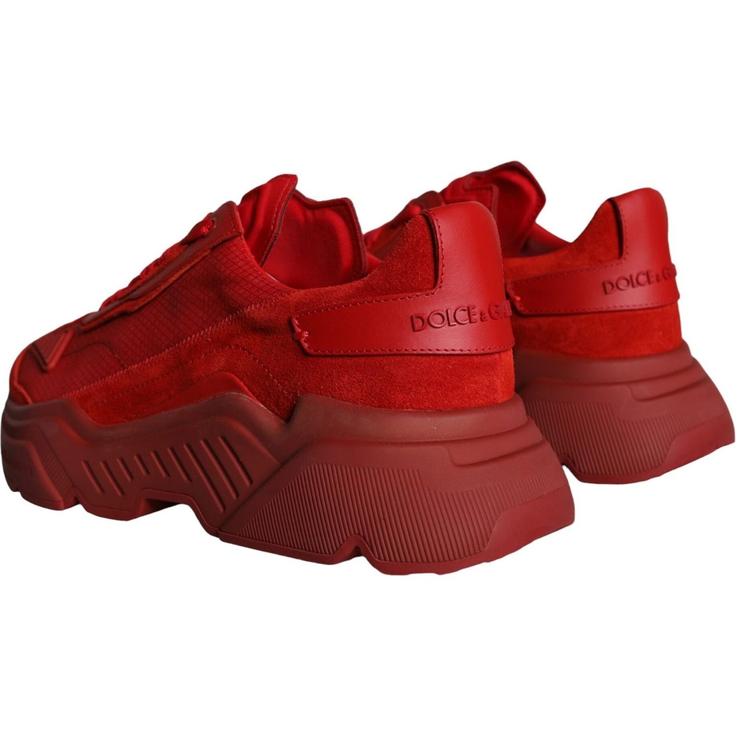 Dolce & Gabbana Red Leather Daymaster Low Top Sneakers Shoes Dolce & Gabbana