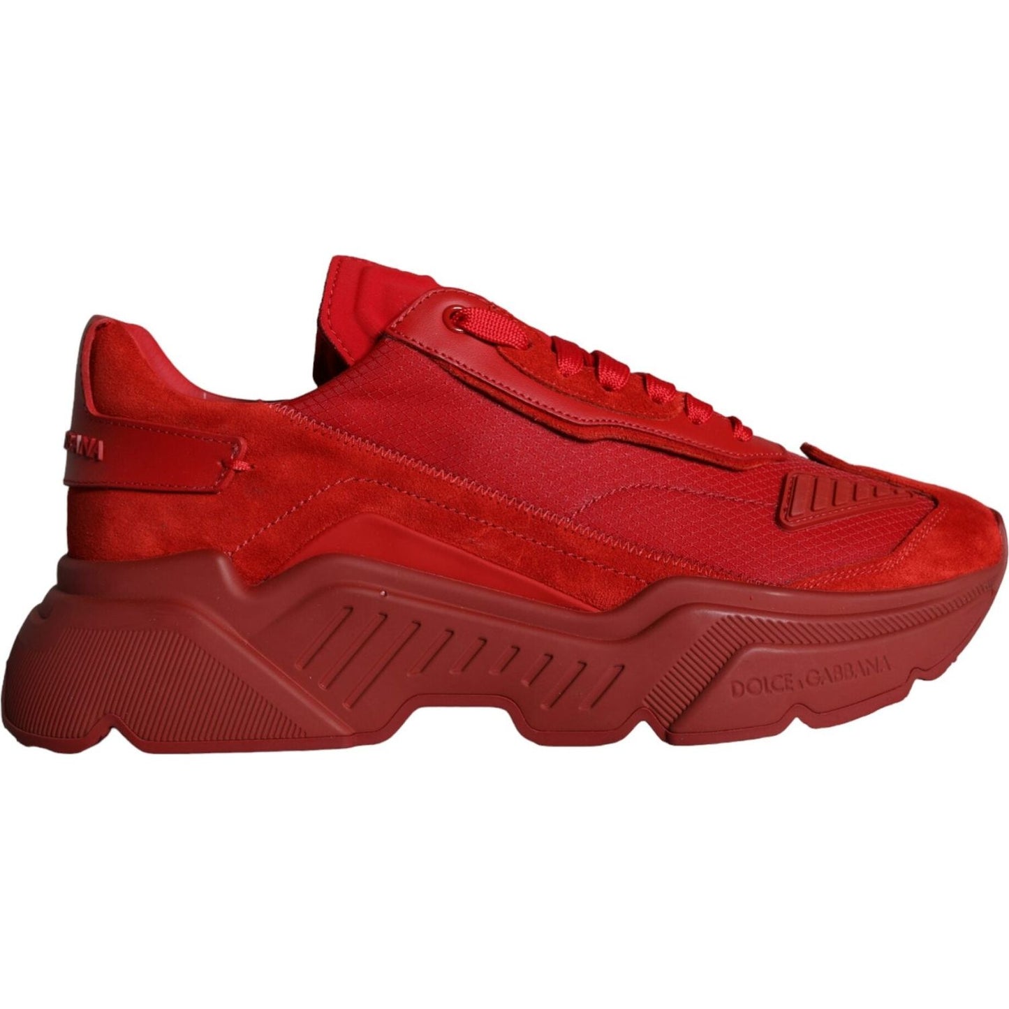 Dolce & Gabbana Red Leather Daymaster Low Top Sneakers Shoes Dolce & Gabbana