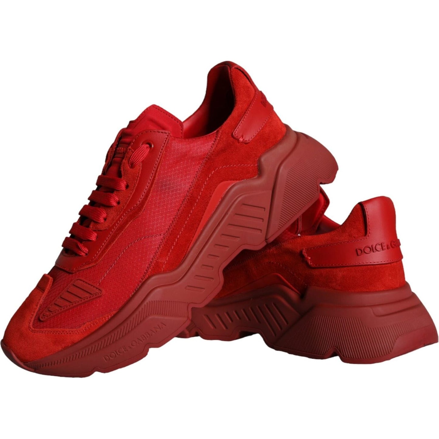 Dolce & Gabbana Red Leather Daymaster Low Top Sneakers Shoes Dolce & Gabbana