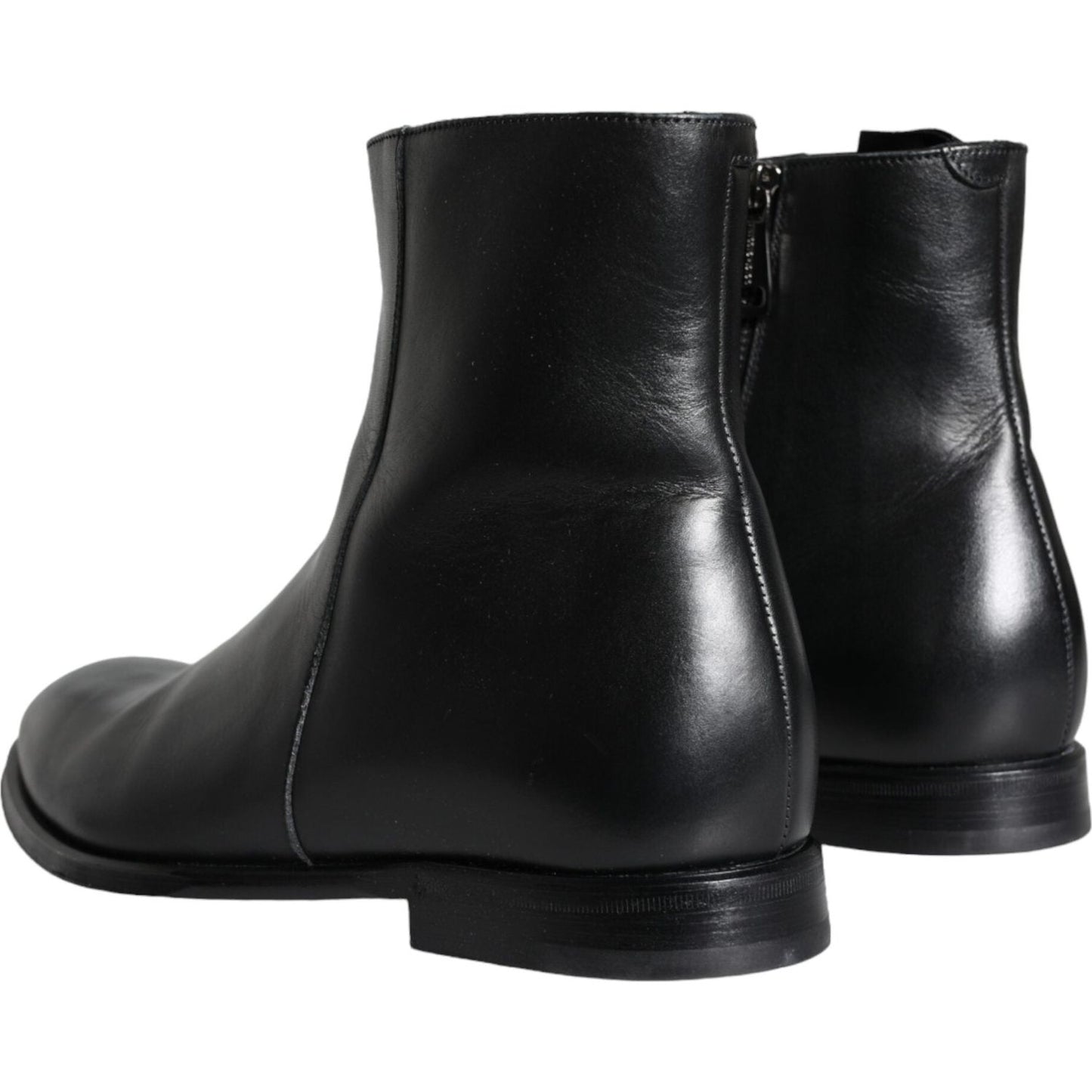 Dolce & Gabbana Black Calf Leather Men Ankle Boots Men Shoes Dolce & Gabbana