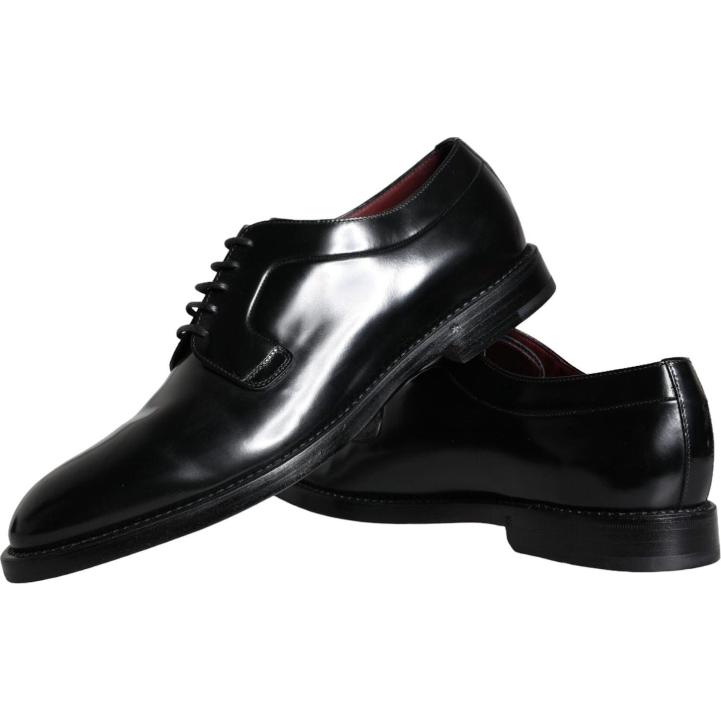 Dolce & Gabbana Black Calfskin Leather Derby Men Dress Shoes Dolce & Gabbana