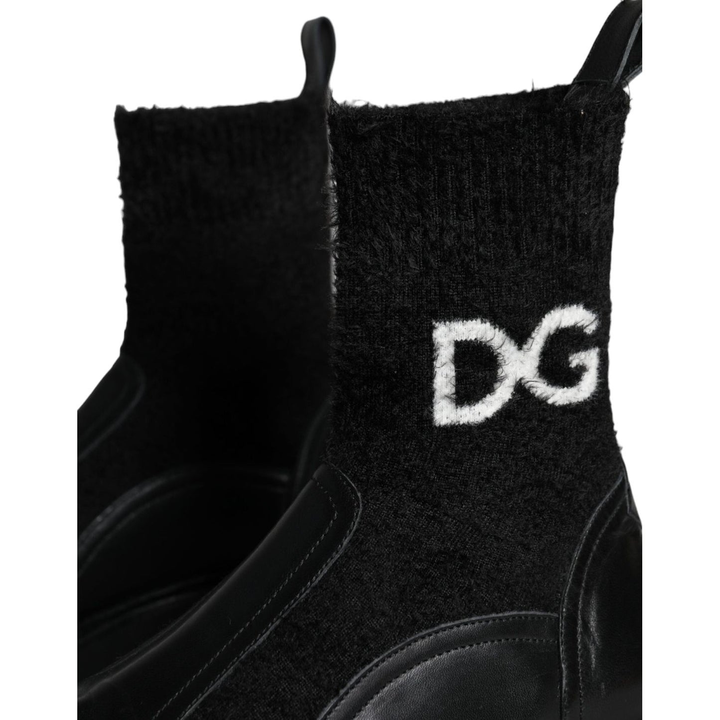 Dolce & Gabbana Black DG Logo Horse Sock Ankle Boots Shoes Dolce & Gabbana