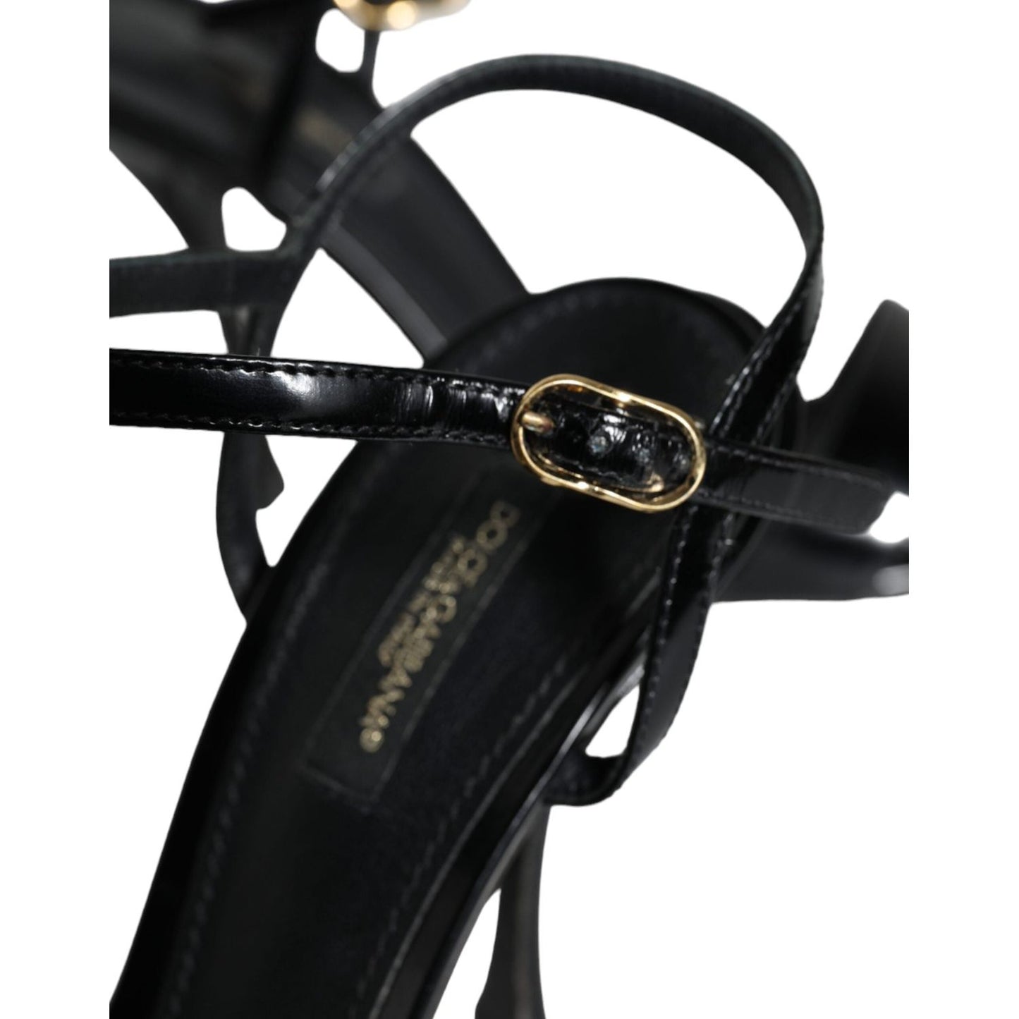 Dolce & Gabbana Black KEIRA Leather Heels Sandals Shoes Dolce & Gabbana