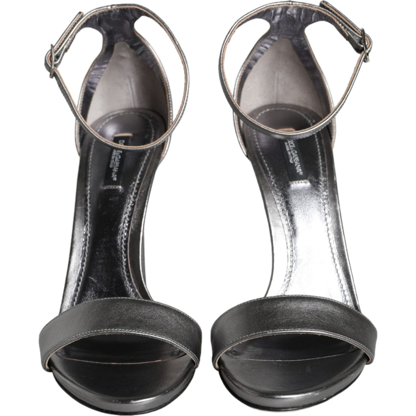 Dolce & Gabbana Silver KEIRA Heels Ankle Strap Sandals Shoes Dolce & Gabbana