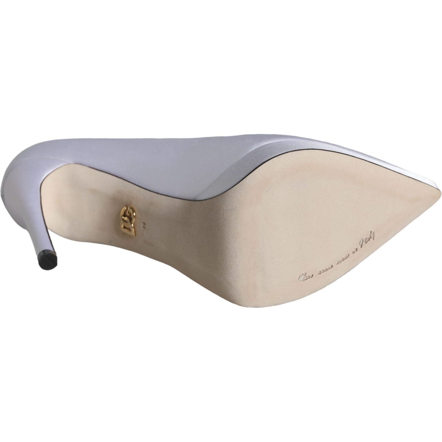 Dolce & Gabbana White Satin Platform High Heels Pumps Shoes Dolce & Gabbana