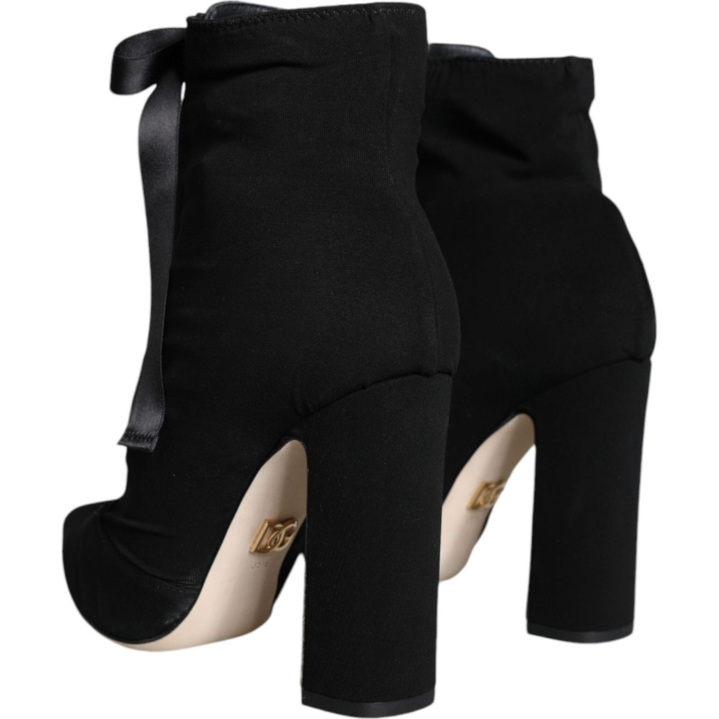 Dolce & Gabbana Black Jersey Stretch Ankle Booties Shoes Dolce & Gabbana