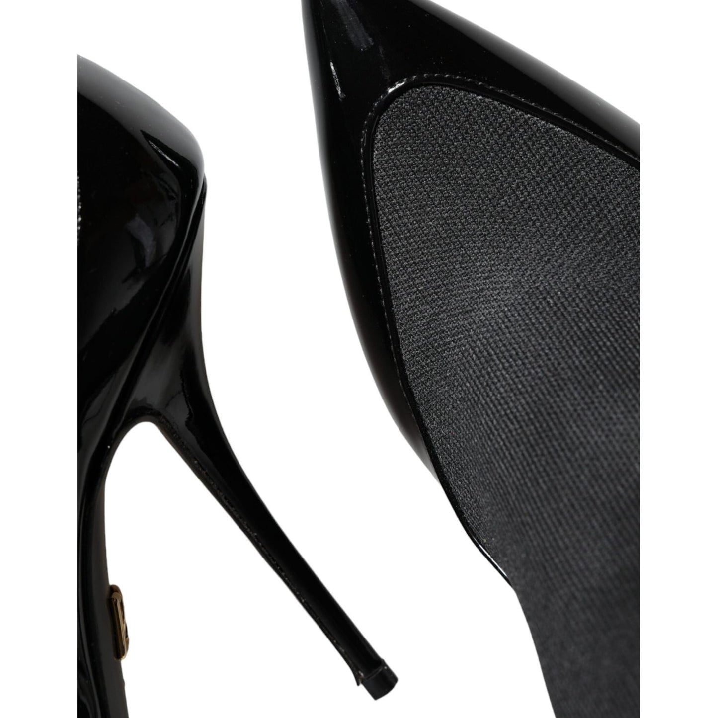 Dolce & Gabbana Black Leather Stilettos Booties Socks Shoes Dolce & Gabbana