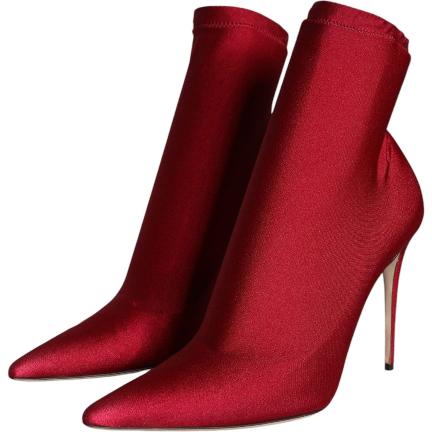 Dolce & Gabbana Cherry Red Stretch Stilettos Ankle Boot Shoes Dolce & Gabbana