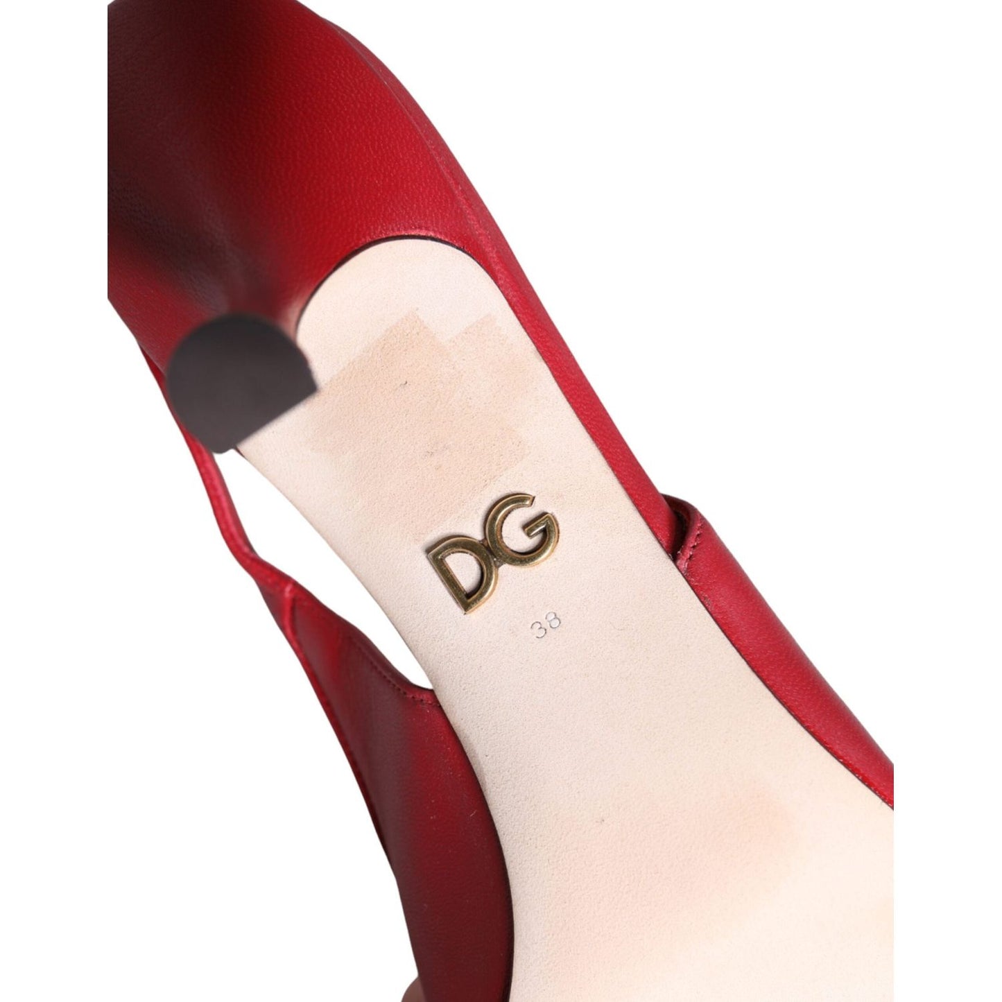 Dolce & Gabbana Red Devotion Leather Heels Slingback Shoes Dolce & Gabbana