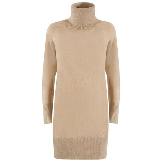 Yes Zee Beige Viscose Dress Yes Zee