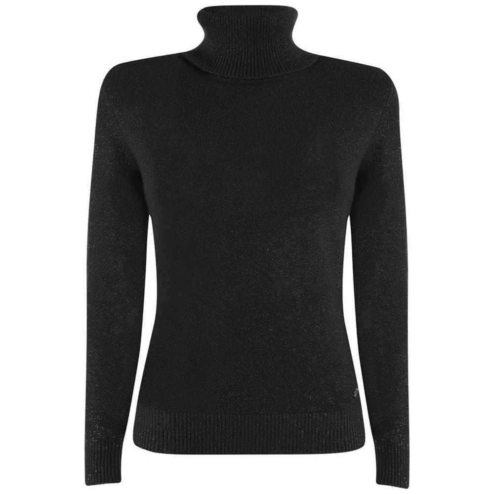 Yes Zee Black Viscose Sweater Yes Zee