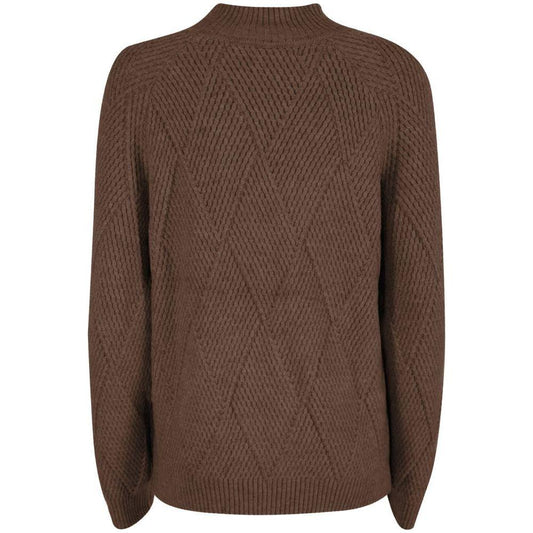 Yes Zee Brown Acrylic Sweater Yes Zee