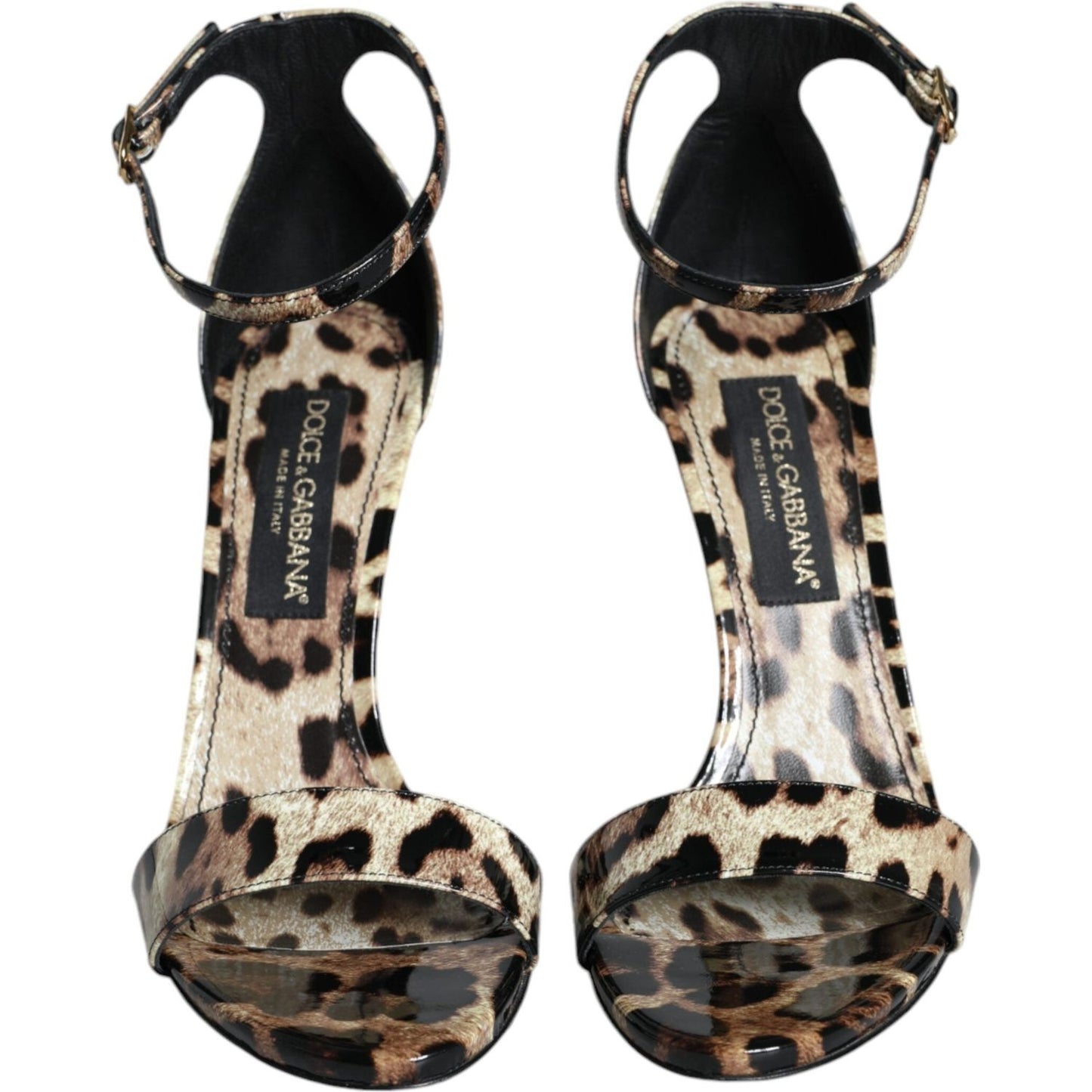 Dolce & Gabbana Brown Leopard KEIRA Ankle Strap Sandals Shoes Dolce & Gabbana