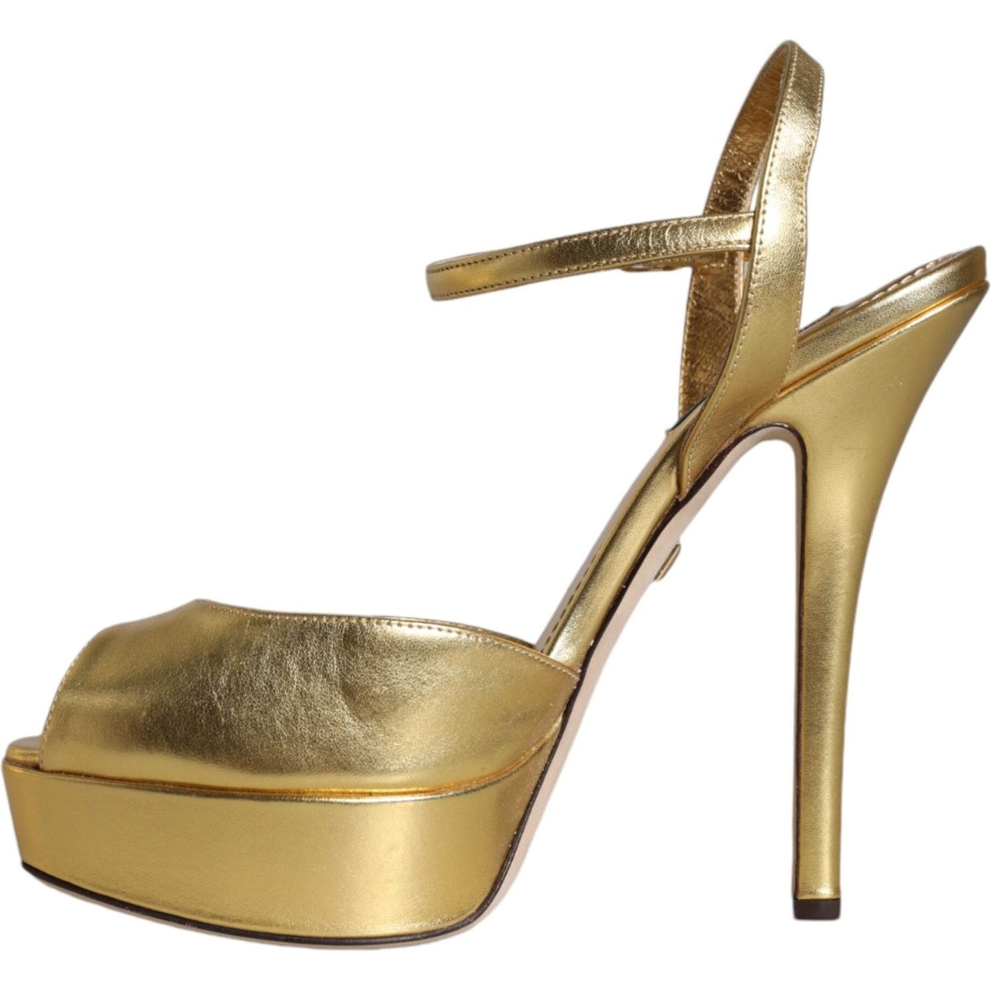 Dolce & Gabbana Gold Bette Leather Heels Sandals Shoes Dolce & Gabbana