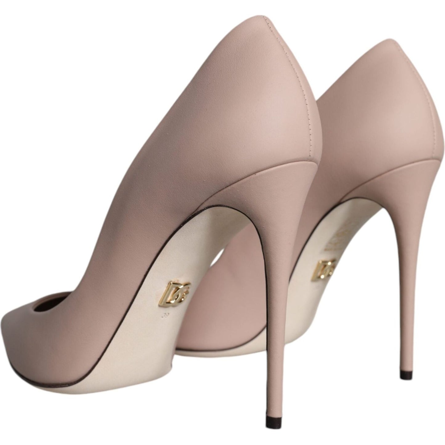 Dolce & Gabbana Beige Leather Stiletto Heels Pumps Shoes Dolce & Gabbana