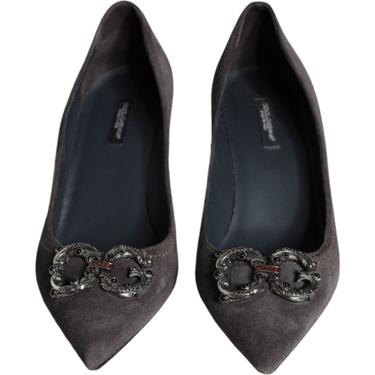 Dolce & Gabbana Gray Amore Suede Bellucci Heels Pumps Shoes Dolce & Gabbana