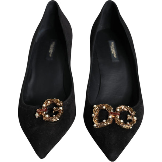 Dolce & Gabbana Black Amore Suede Bellucci Heels Pumps Shoes Dolce & Gabbana