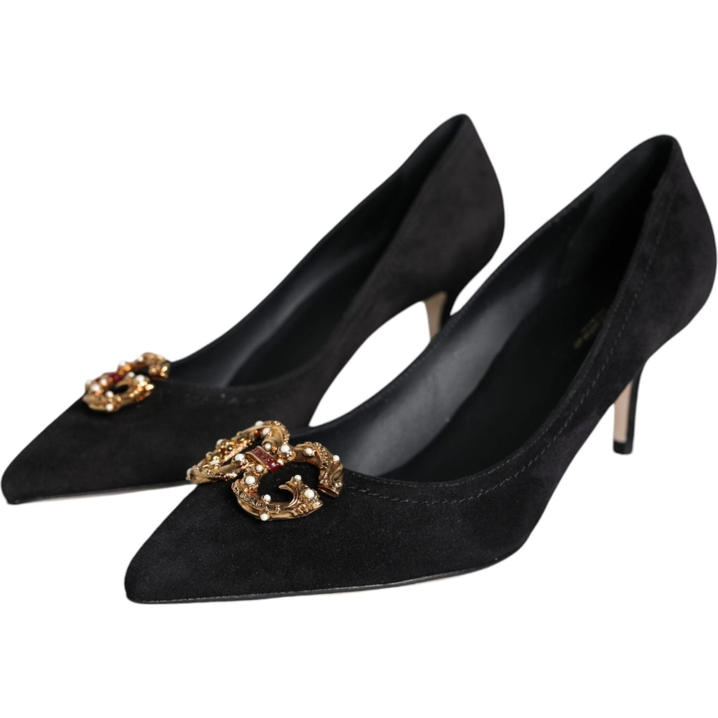 Dolce & Gabbana Black Amore Suede Bellucci Heels Pumps Shoes Dolce & Gabbana