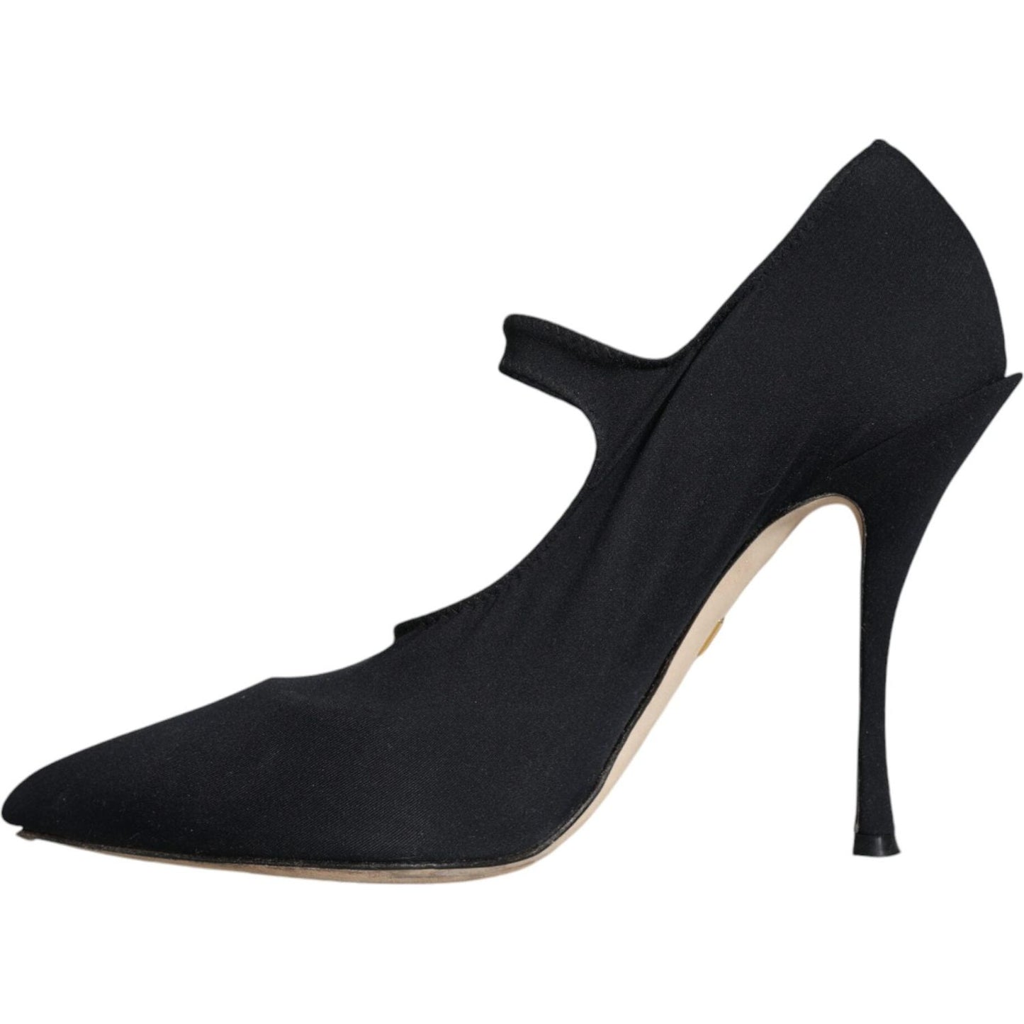 Dolce & Gabbana Black Mary Jane Jersey Crystal Pumps Shoes Dolce & Gabbana