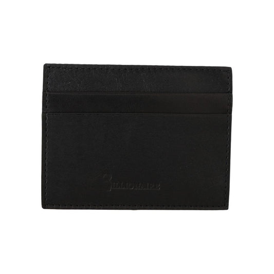 Billionaire Italian Couture Exquisite Black Leather Men's Wallet Wallet Billionaire Italian Couture