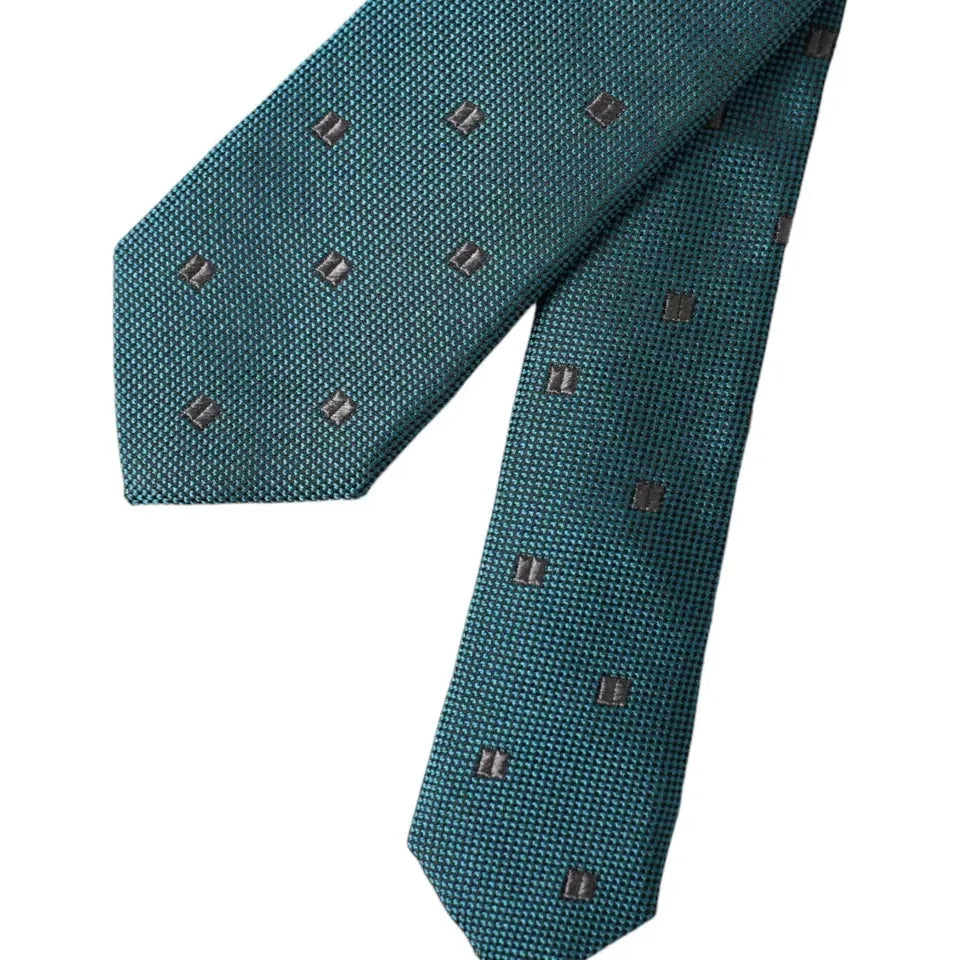 Dolce & Gabbana Green Patterned Silk Adjustable Men Tie Dolce & Gabbana