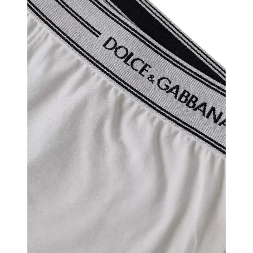 Dolce & Gabbana White Cotton Blend Regular Boxer Shorts Underwear Dolce & Gabbana