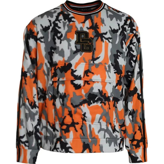 Dolce & Gabbana Multicolor Camouflage Crew Neck Pullover Sweater Dolce & Gabbana