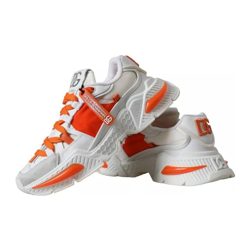 Dolce & Gabbana White Orange Airmaster Low Top Sneakers Shoes Dolce & Gabbana