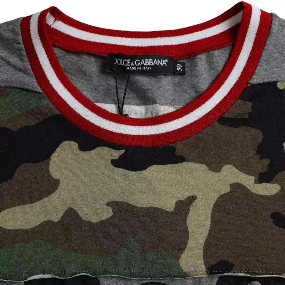 Dolce & Gabbana Multicolor Camouflage Cotton Crew Neck Men T-shirt Dolce & Gabbana