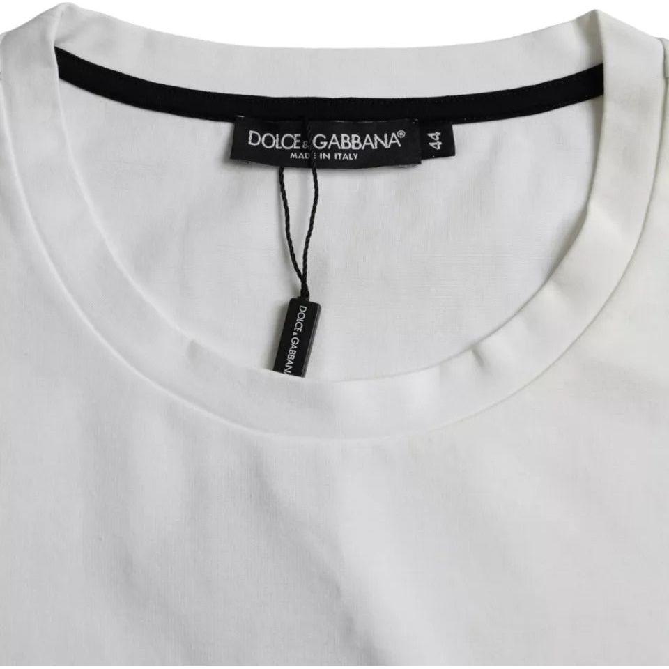 Dolce & Gabbana White Red Lips Print Cotton Men T-shirt Dolce & Gabbana