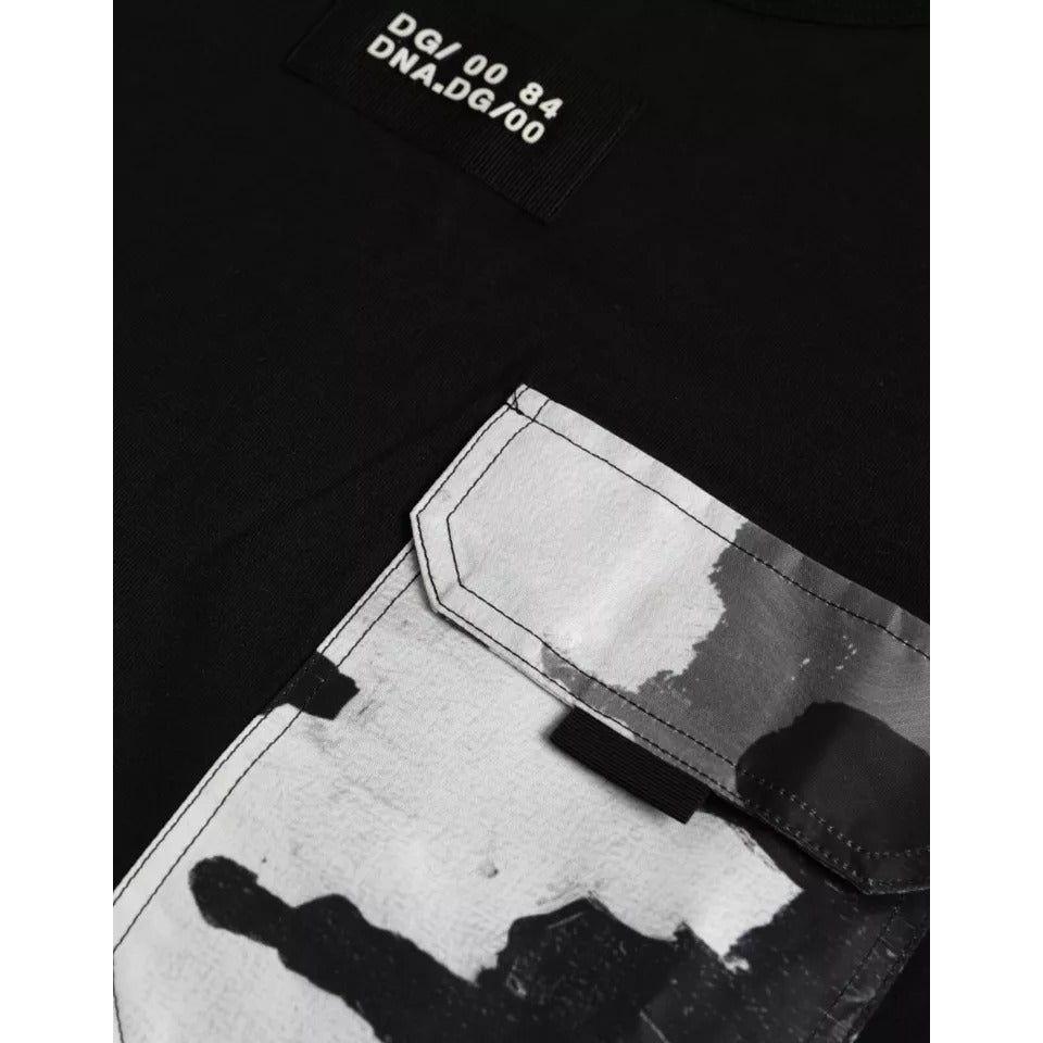 Dolce & Gabbana Black Cotton Pocket Short Sleeves Men T-shirt Dolce & Gabbana