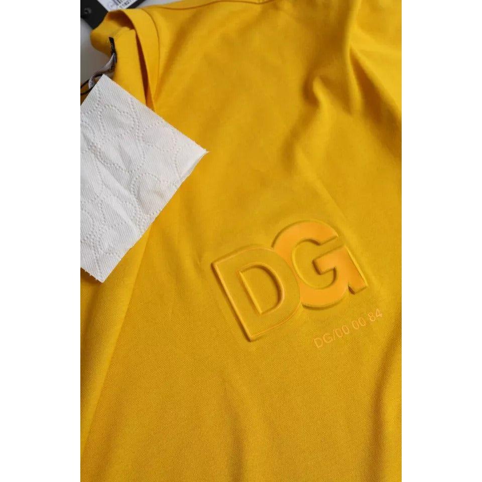 Dolce & Gabbana Dark Yellow Logo Cotton Round Neck T-shirt Dolce & Gabbana