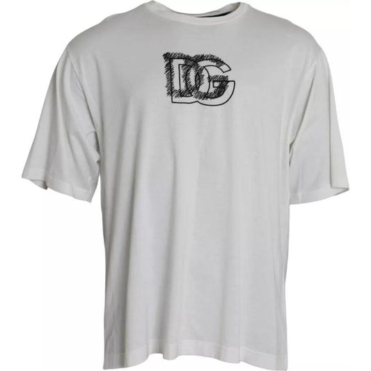 Dolce & Gabbana White Logo Round Neck Short Sleeves T-shirt Dolce & Gabbana