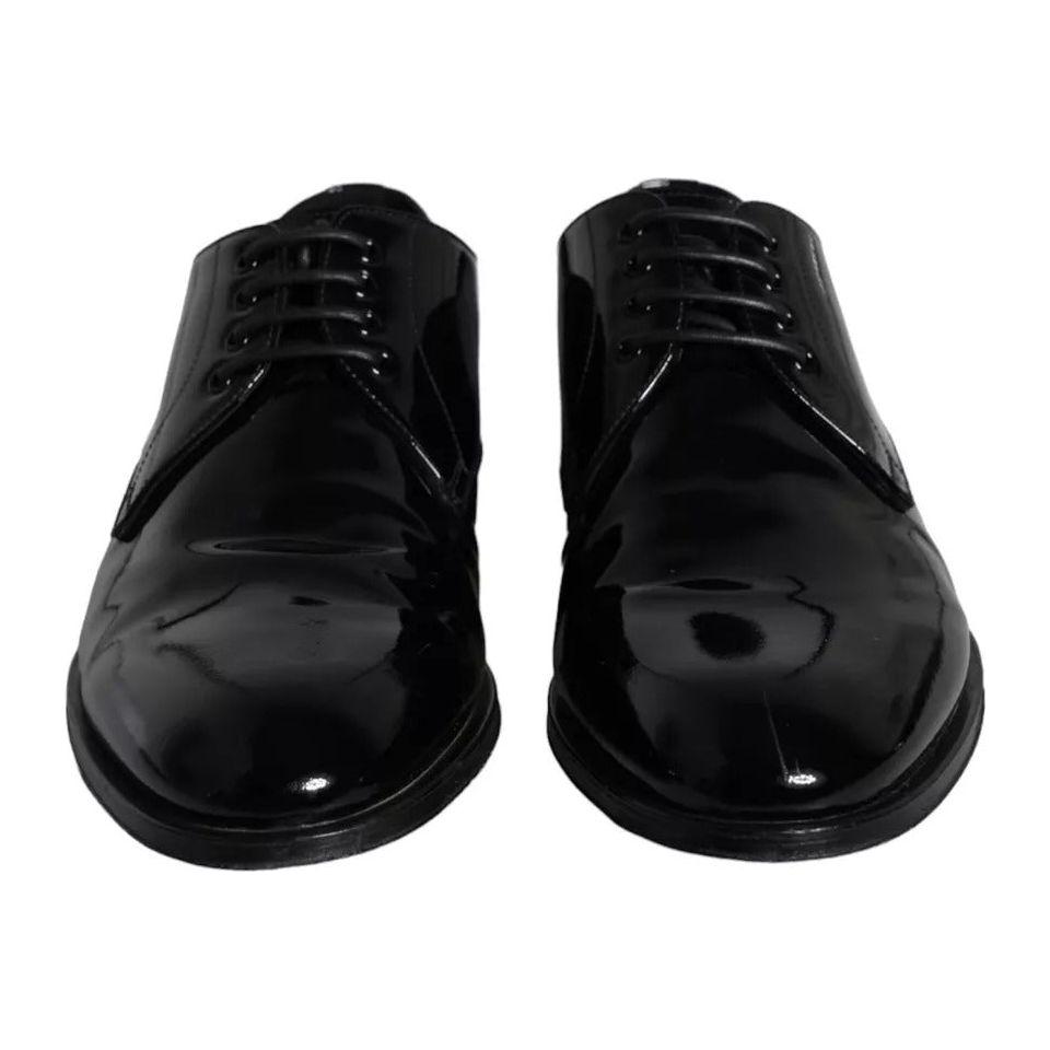 Dolce & Gabbana Black Calfskin Leather Derby Men Dress Shoes Dolce & Gabbana