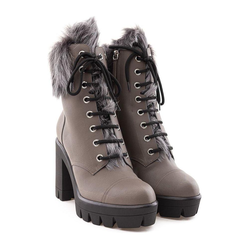 Giuseppe Zanotti Gray Eco Leather Boot Giuseppe Zanotti