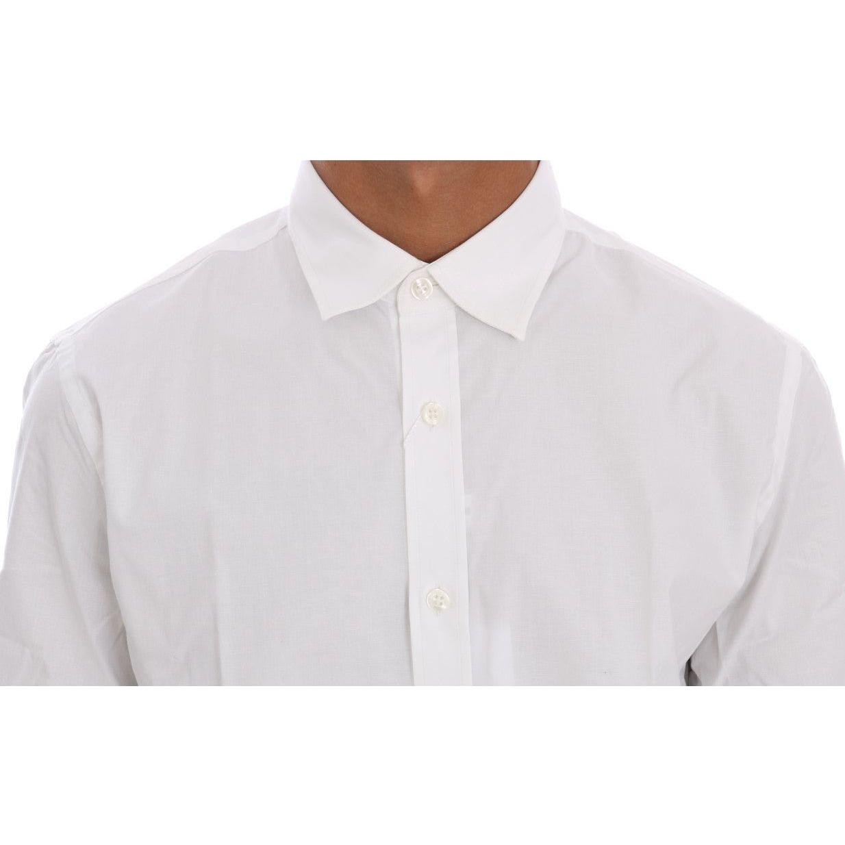 Moschino Elegant White Slim-Fit Cotton Shirt Moschino