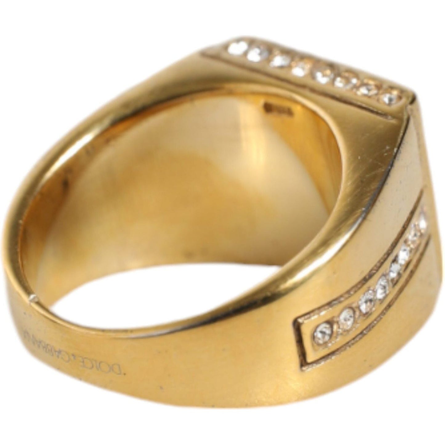 Dolce & Gabbana Gold Plated 925 Silver Clear Crystal Ring Dolce & Gabbana