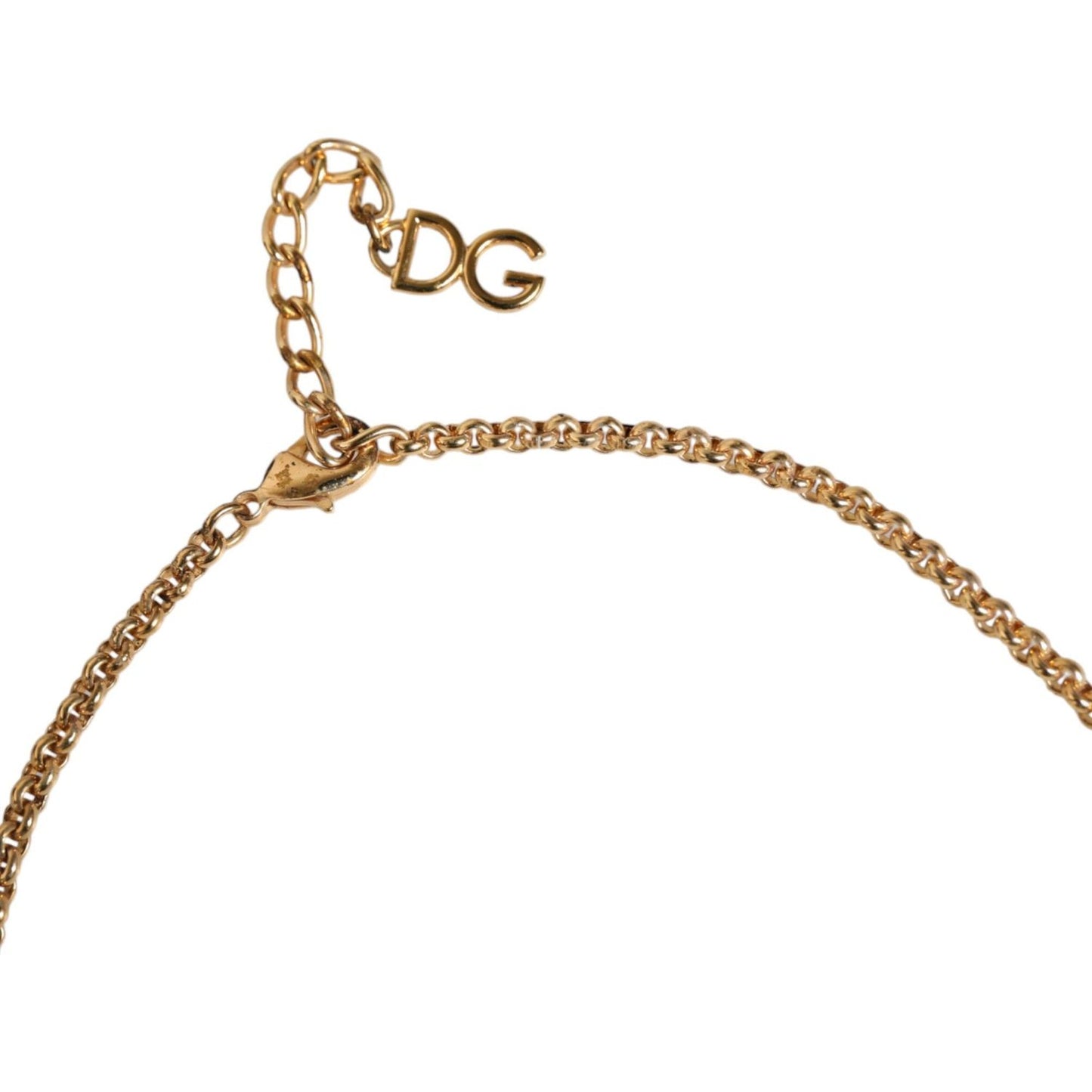 Dolce & Gabbana Gold Brass Leopard Flower Embellished Statement Necklace Dolce & Gabbana