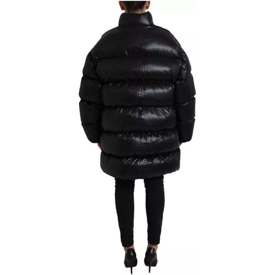 Dolce & Gabbana Black Puffer Quilted Full Zip Coat Jacket Dolce & Gabbana