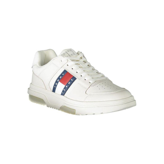 Tommy Hilfiger White Leather Men Sneaker Tommy Hilfiger